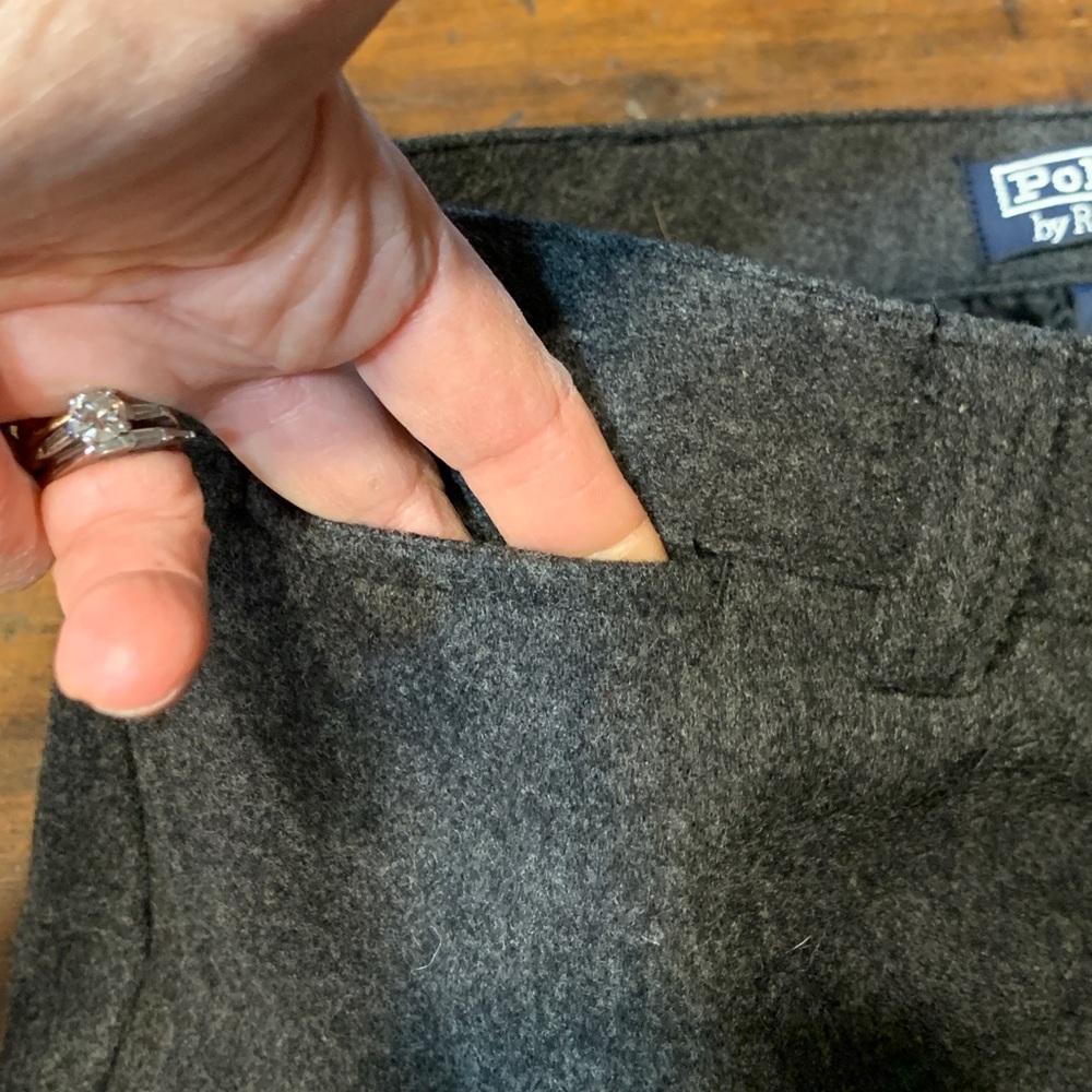 VTG POLO RALPH LAUREN GRAY WOOL PHILIP PANT - Picture 5 of 16